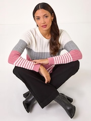 Roman Textured Raita Knitted Neulepusero - Kuva 2 / 4
