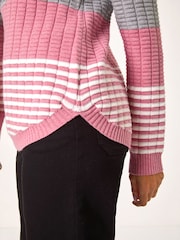 Roman Textured Raita Knitted Neulepusero - Kuva 4 / 4