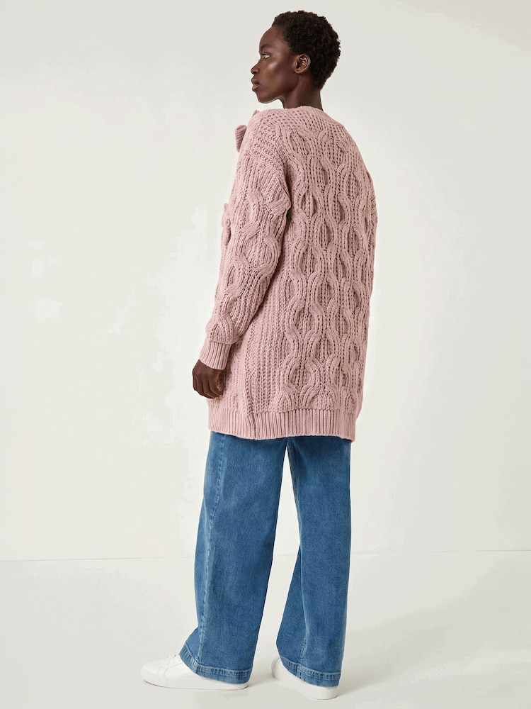 Roman Pink Bow Embellished Knit Cardigan - Image 1 of 5