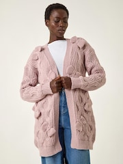 Roman Pink Bow Embellished Knit Cardigan - Image 2 of 5