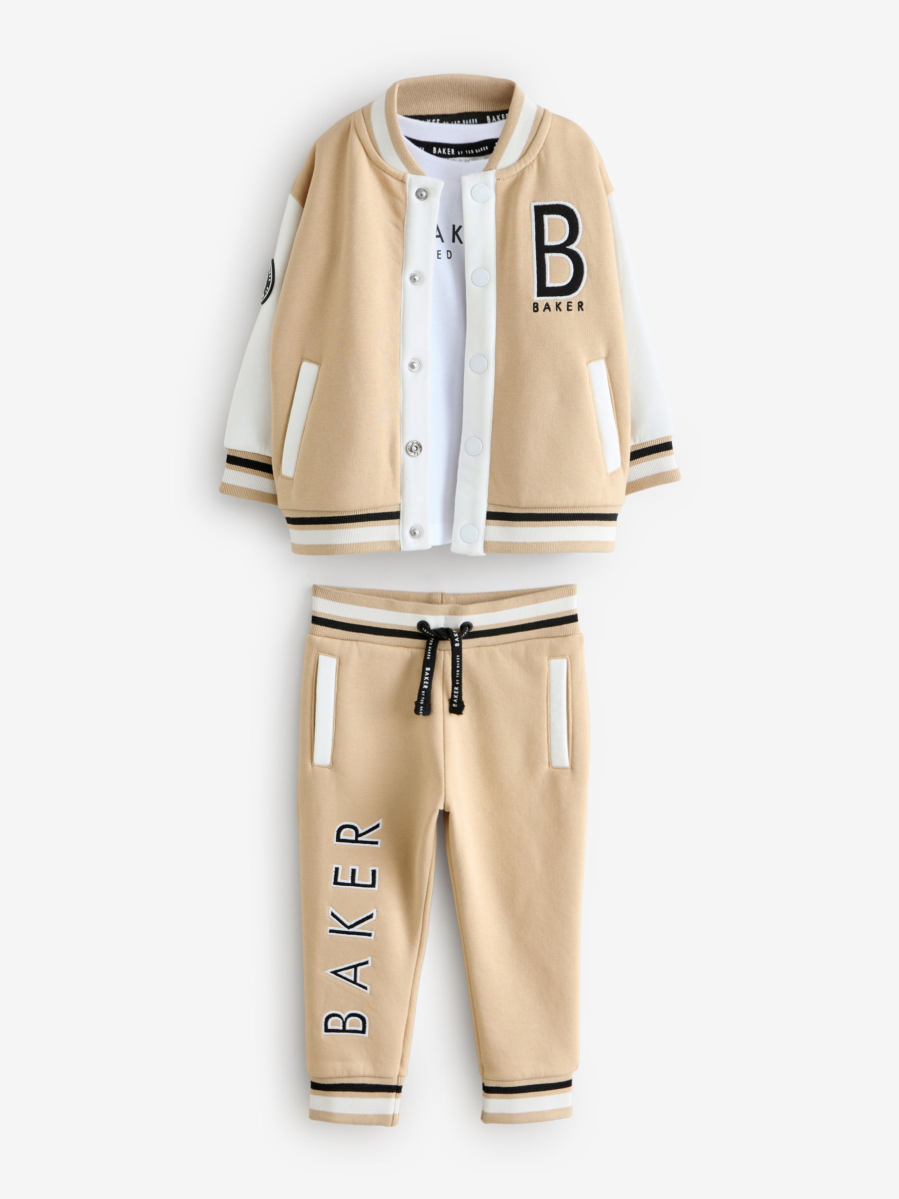 Buy Baker by Ted Baker Neutral 100% Cotton Varsity 3 Piece Set from Next  Luxembourg
