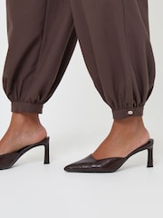 Threadbare Brown Balloon Trousers with Button Cuffs - Image 4 of 4