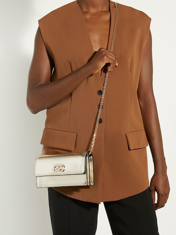 Dune London Gold Sapphire Branded Cross-Body Bag - Image 6 of 6