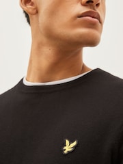 Lyle & Scott Black Crew Neck Cotton Merino Jumper - Image 2 of 5