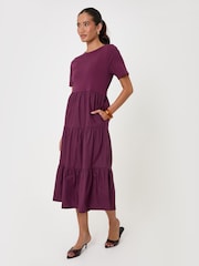 Threadbare Purple Tiered Midaxi Dress - Image 3 of 4