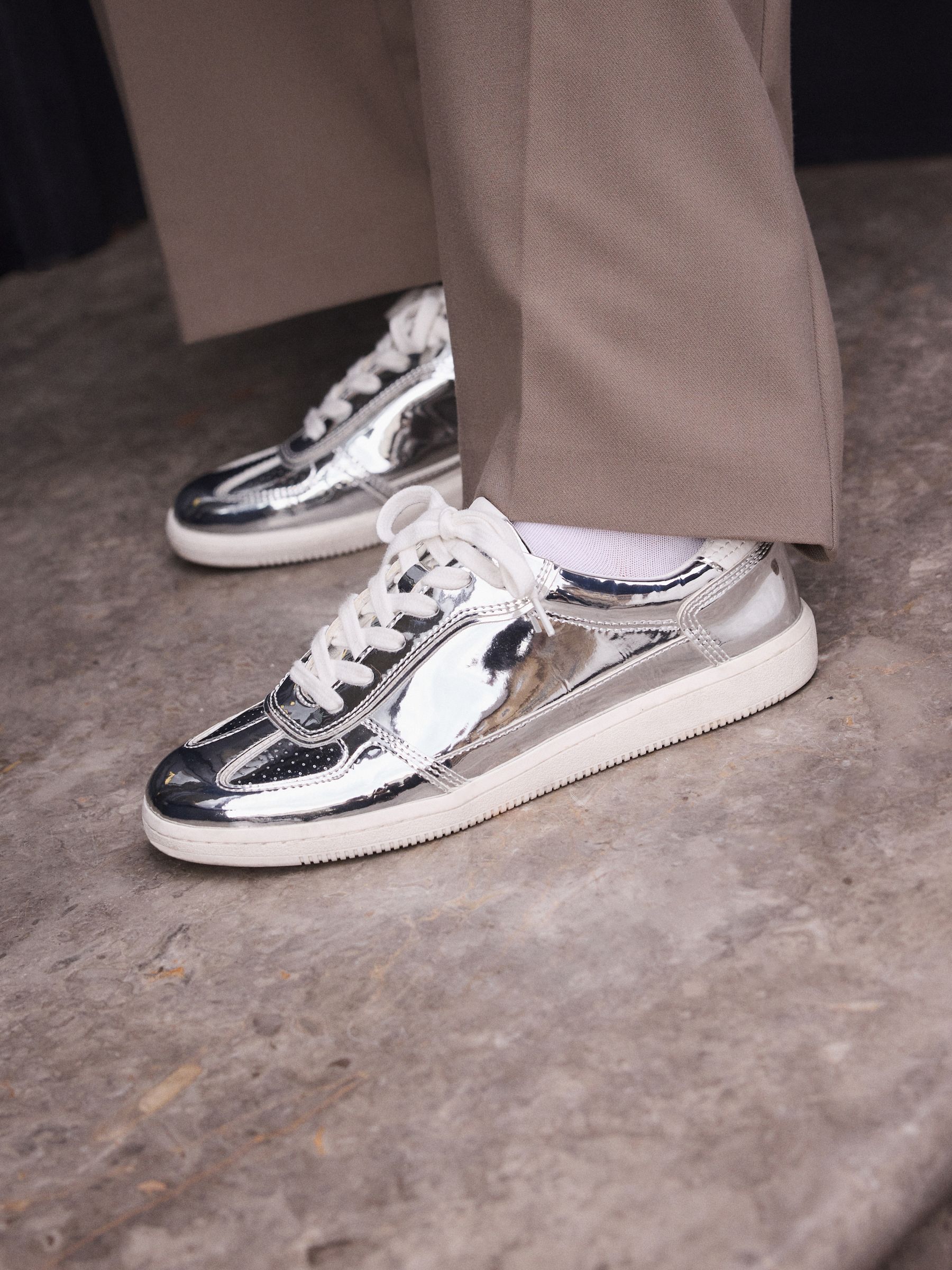 Buy Silver Forever Comfort Slim Lace Up Trainers from the Next UK online shop
