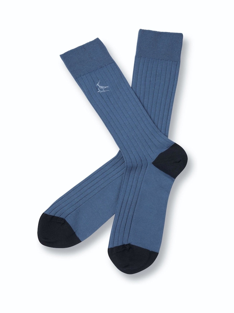 Charles Tyrwhitt Blue Cotton Rib Socks - Image 1 of 2