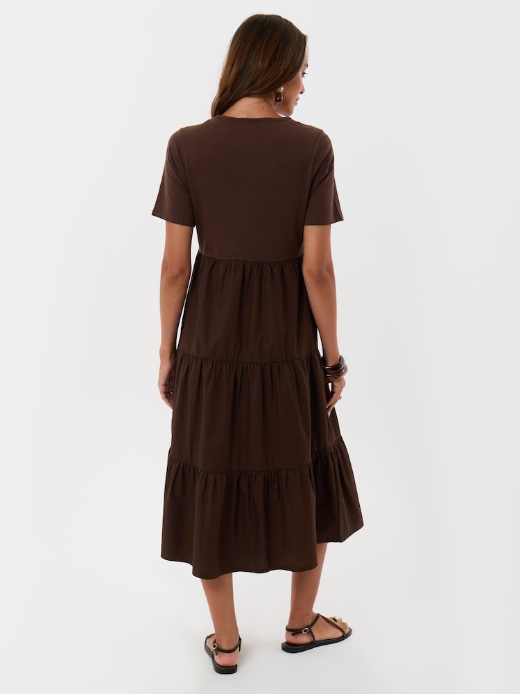 Threadbare Brown Tiered Midaxi Dress - Image 2 of 4