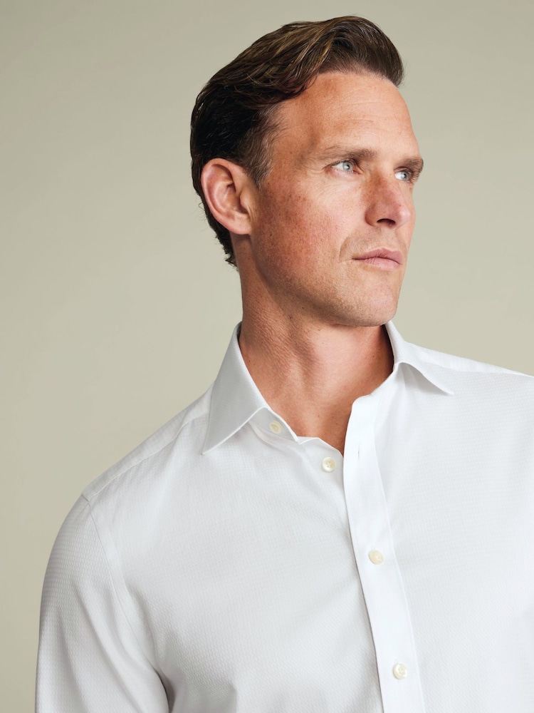 Charles Tyrwhitt White Egyptian Cotton Luxury Texture Shirt - Image 2 of 7