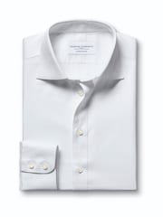 Charles Tyrwhitt White Egyptian Cotton Luxury Texture Shirt - Image 5 of 7