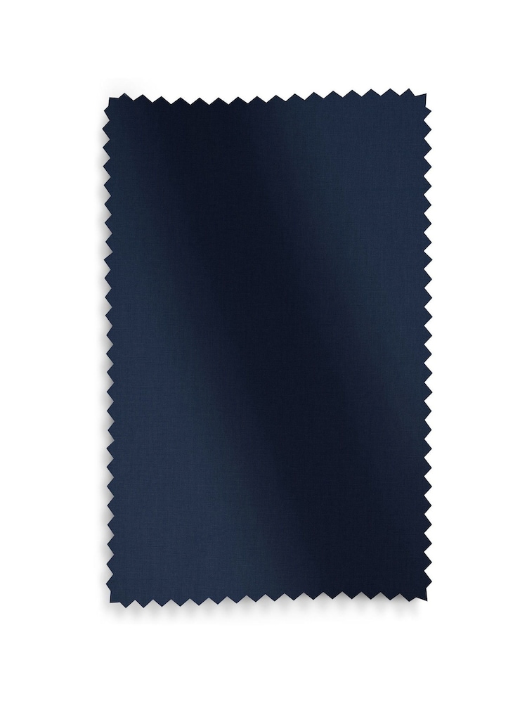 Blue Navy Blackout/Thermal Cotton Eyelet Curtains - Image 9 of 9