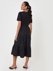 Threadbare Black Tiered Midaxi Dress - Image 2 of 4