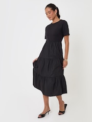 Threadbare Black Tiered Midaxi Dress - Image 3 of 4