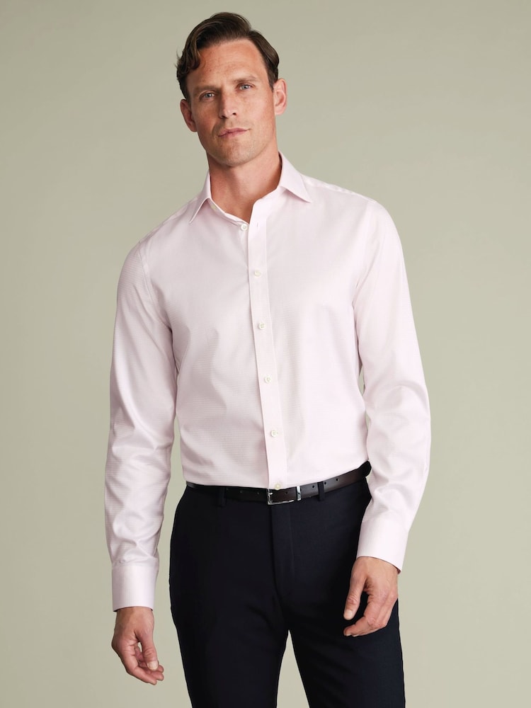 Charles Tyrwhitt Pink Egyptian Cotton Luxury Texture Shirt - Image 1 of 7