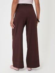 Threadbare Brown Pleated Wide Leg Trousers - Image 3 of 5