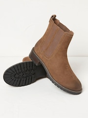 FatFace Brown Verity High Ankle Chelsea Boots - Image 3 of 4