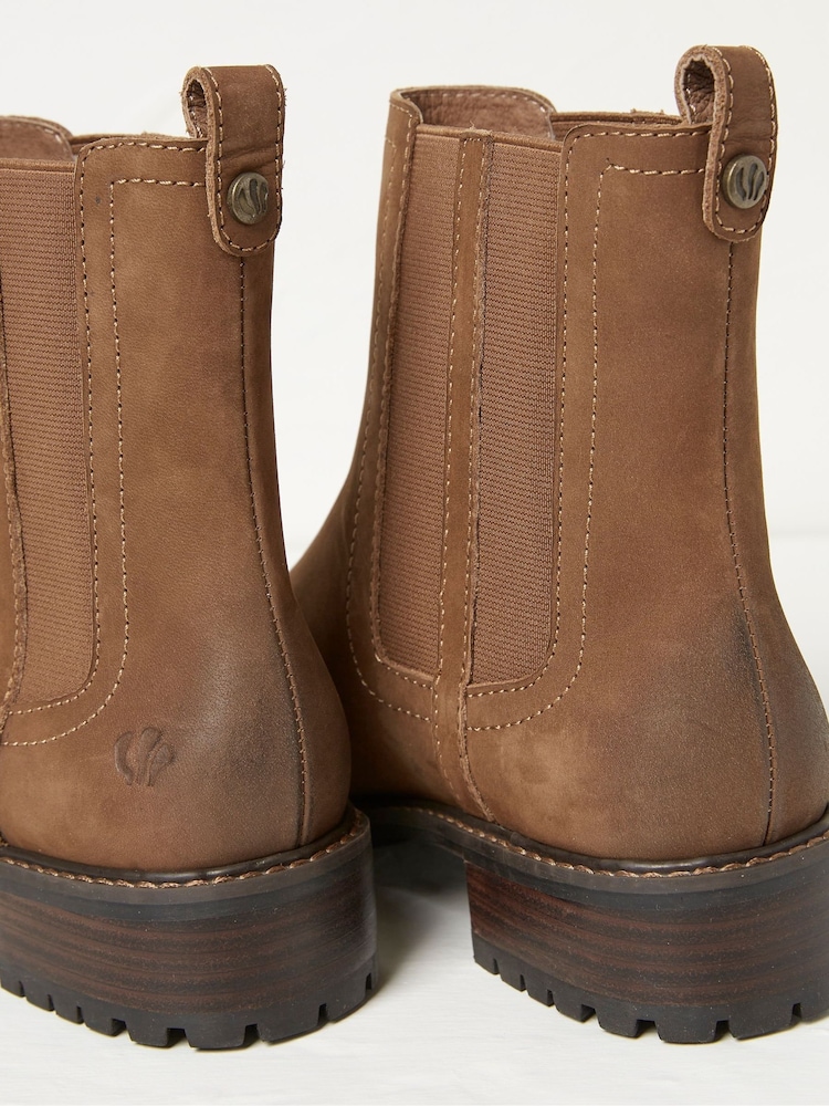 FatFace Brown Verity High Ankle Chelsea Boots - Image 4 of 4
