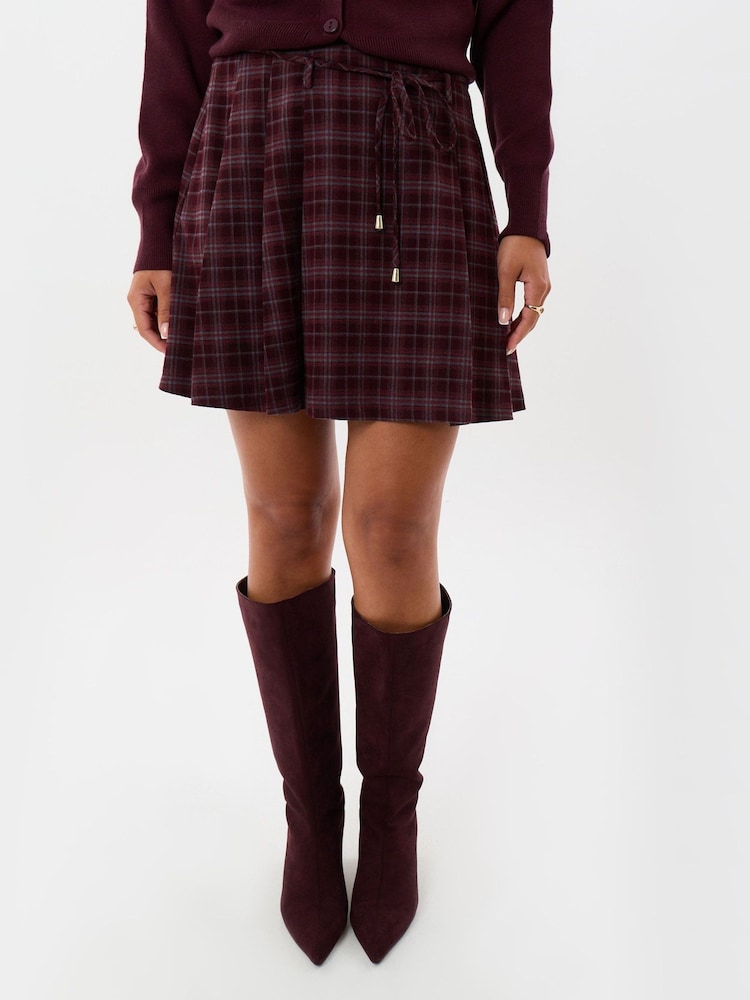 Threadbare Purple Mini Kilt Skirt with Tie Belt - Image 1 of 5 Threadbare Purple Mini Kilt Skirt with Tie Belt - Image 1 of 5