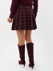 Threadbare Purple Mini Kilt Skirt with Tie Belt - Image 3 of 5