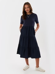 Threadbare Blue Tiered Midaxi Dress - Image 1 of 4