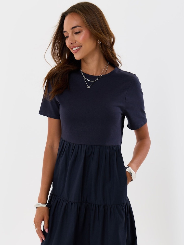 Threadbare Blue Tiered Midaxi Dress - Image 4 of 4
