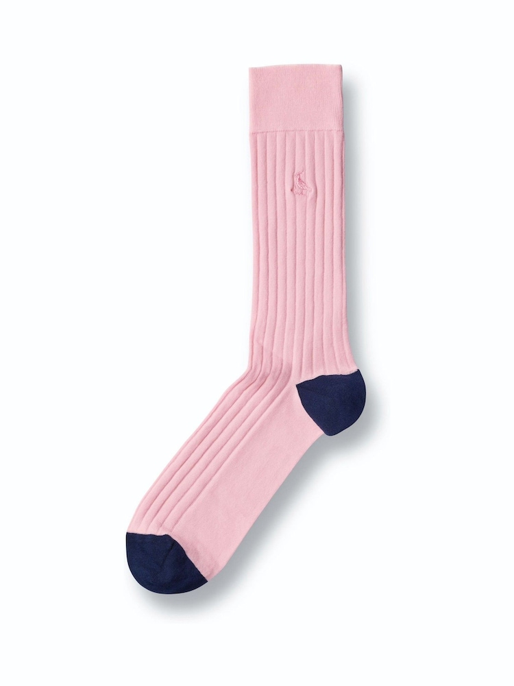 Charles Tyrwhitt Pink Cotton Rib Socks - Image 1 of 2 Charles Tyrwhitt Pink Cotton Rib Socks - Image 1 of 2