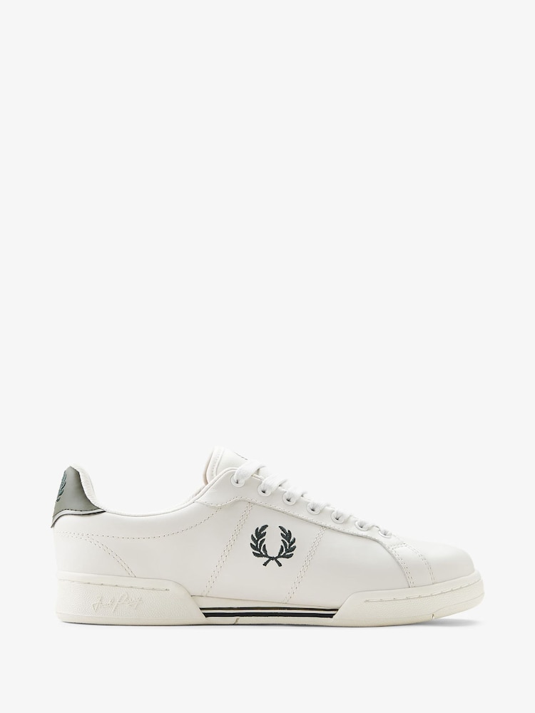 Fred Perry Ecru White B722 Leather Trainers - Image 1 of 5