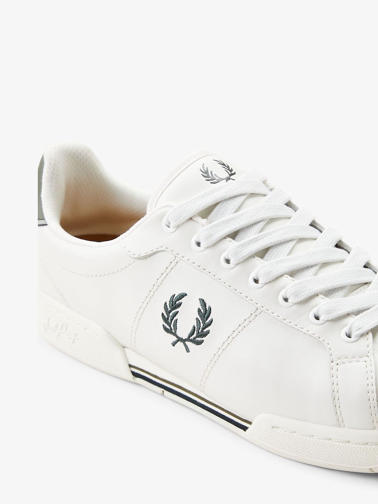 Fred Perry Ecru White B722 Leather Trainers - Image 2 of 5 Fred Perry Ecru White B722 Leather Trainers - Image 2 of 5