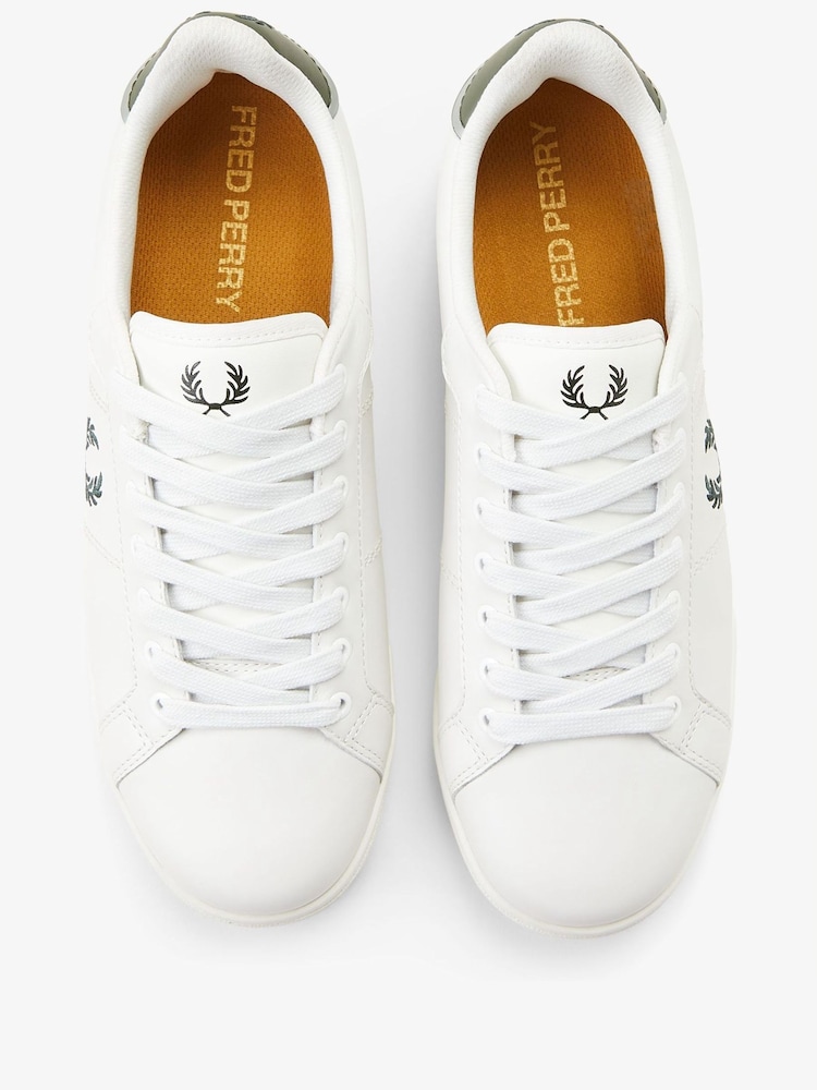 Fred Perry Ecru White B722 Leather Trainers - Image 5 of 5