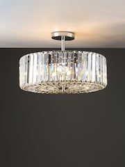 Laura Ashley Chrome Fernhurst Ceiling 3 Light Flush Light - Image 1 of 4