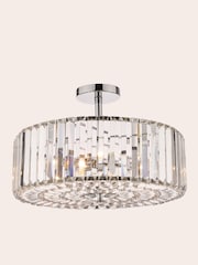 Laura Ashley Chrome Fernhurst Ceiling 3 Light Flush Light - Image 3 of 4
