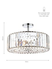 Laura Ashley Chrome Fernhurst Ceiling 3 Light Flush Light - Image 4 of 4