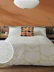 Orla Kiely Cream Block Garden 100% Cotton Duvet Cover and Pillowcase Set - Image 1 of 5