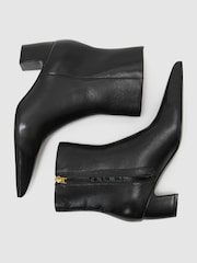 Reiss Black Nicole Leather Pointed-Toe Low-Heel Ankle Boots - Image 3 of 6