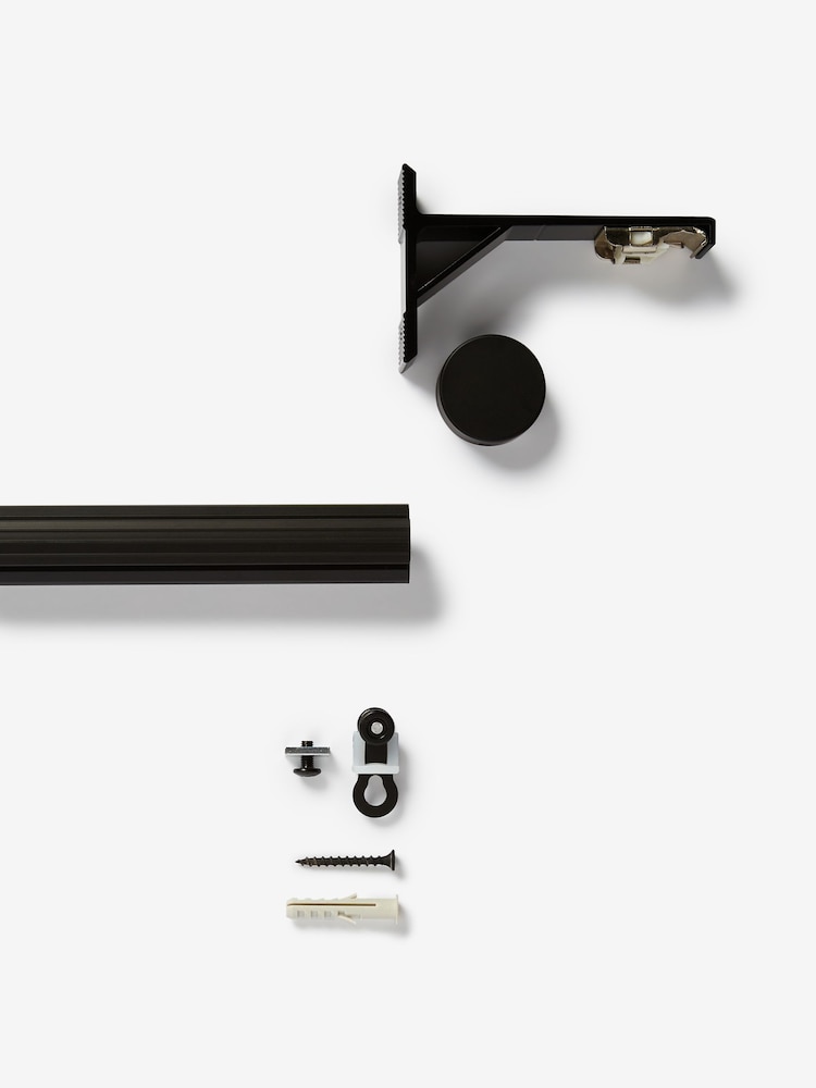 Black Fixed Length Gliding Curtain Track Pole - Image 5 of 5