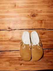 Birkenstock Mink Boston Shearling Suede Clogs - Image 3 of 7