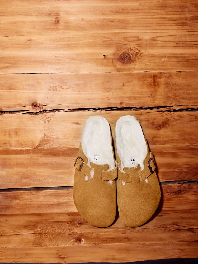 Birkenstock Mink Boston Shearling Suede Clogs - Image 3 of 7
