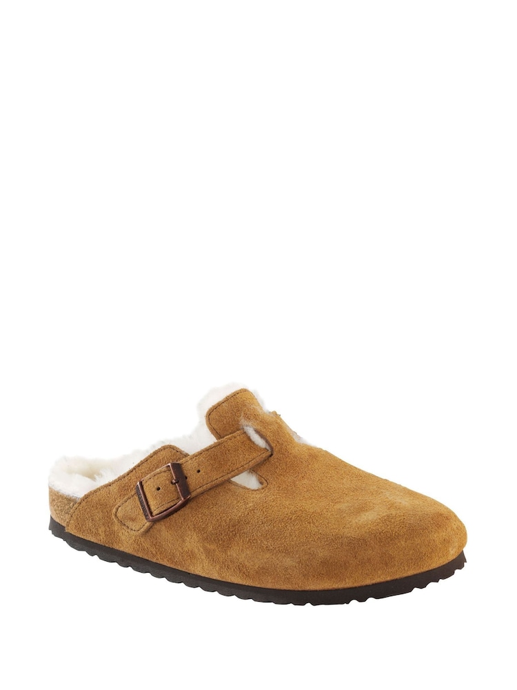 Birkenstock Mink Boston Shearling Suede Clogs - Image 4 of 7