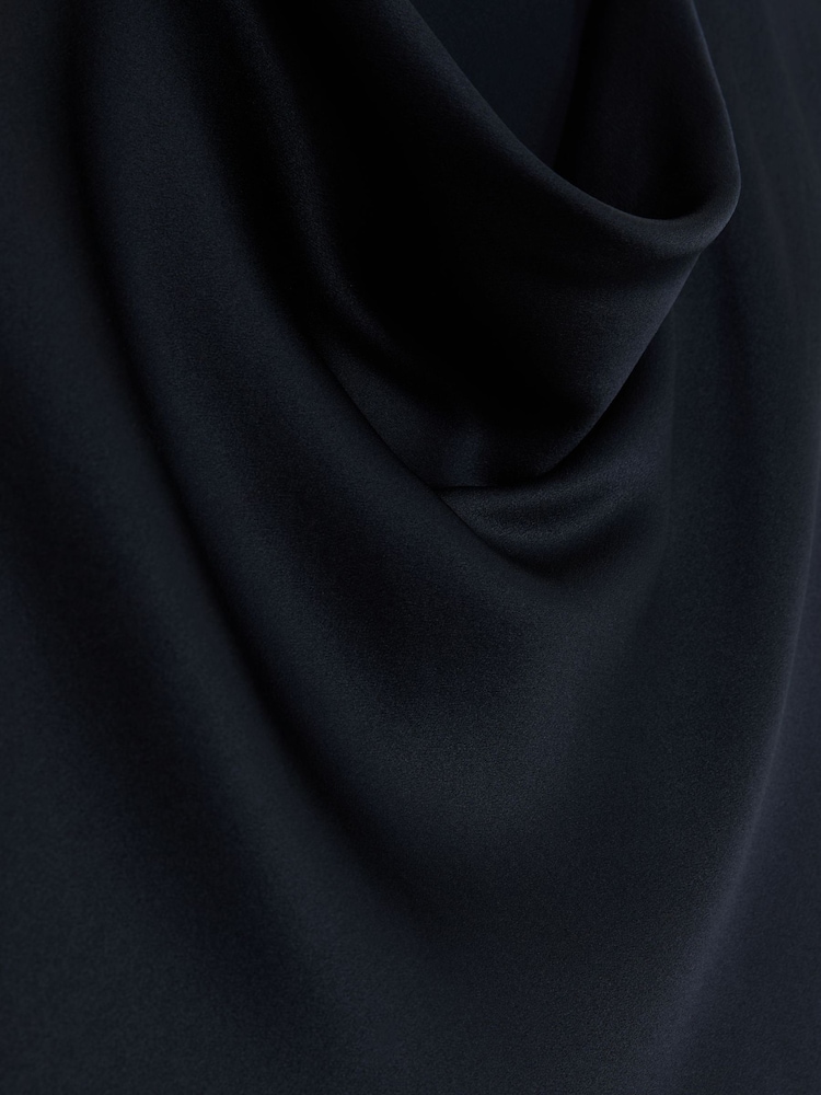 Reiss Navy Cate Silk Cowl-Neck Sleeveless Top - Image 6 of 6 Reiss Navy Cate Silk Cowl-Neck Sleeveless Top - Image 6 of 6