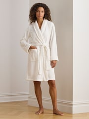 Lauren Ralph Lauren White Short Fleece Robe - Image 1 of 4