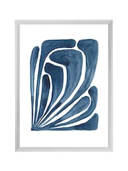 Brookpace Lascelles Blue Leaf II Artwork In White Frame - Image 2 of 3