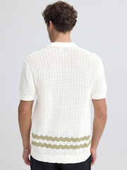 Casual Friday White Holla Short Sleeve Relaxed Knit Shirt - Image 2 of 5