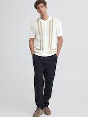 Casual Friday White Holla Short Sleeve Relaxed Knit Shirt - Image 3 of 5