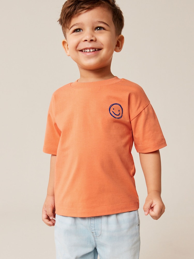 Orange Simple Short Sleeve T-Shirt (3mths-7yrs) - Image 2 of 7