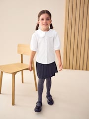 Blanc - Chemise d'écolier en coton de qualité supérieure à col à volants (3-14ans) - Image 2 de 10