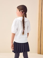 Blanc - Chemise d'écolier en coton de qualité supérieure à col à volants (3-14ans) - Image 3 de 10