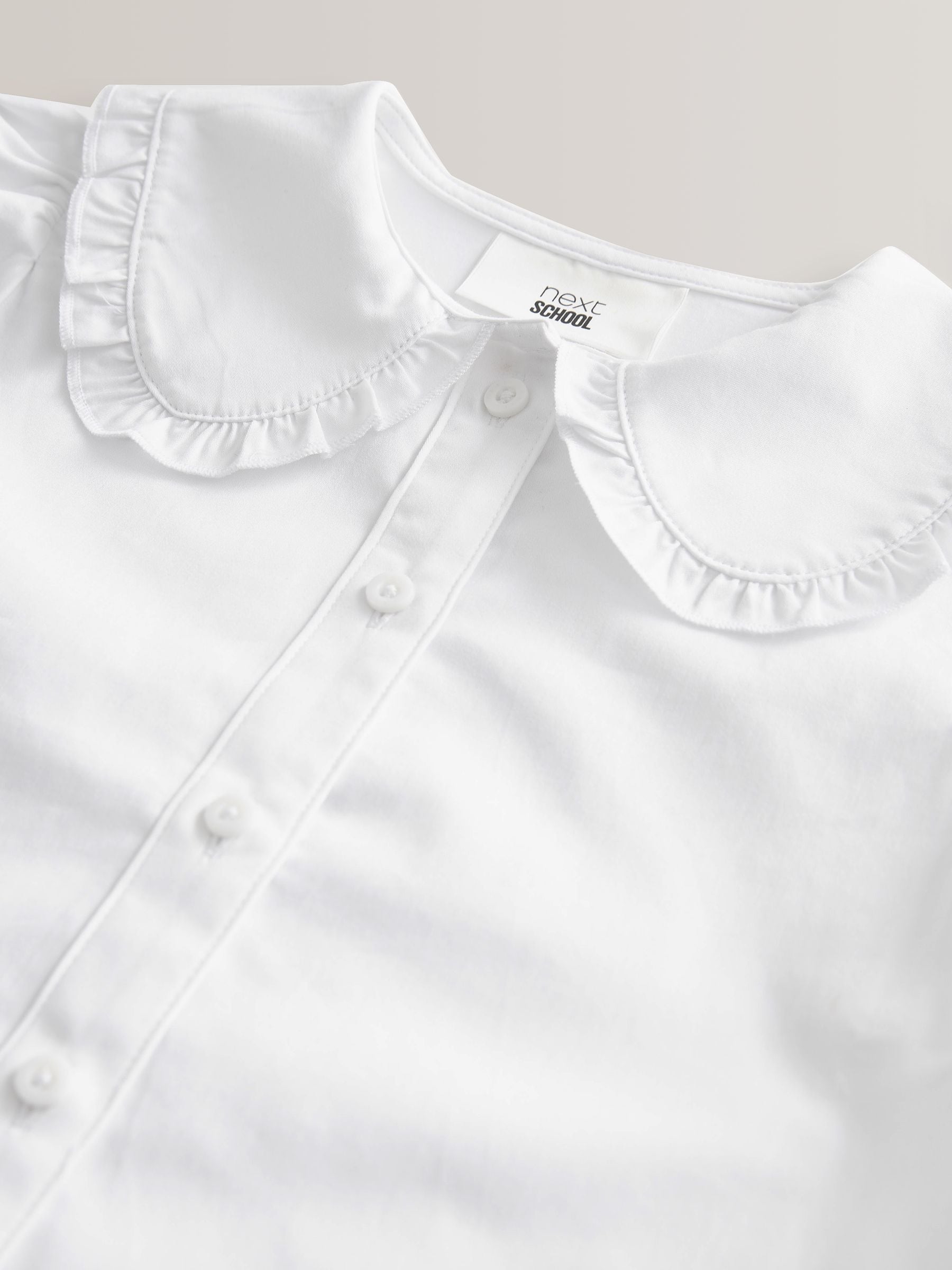 Buy White Premium Cotton Rich Frill Collar School Blouse (3