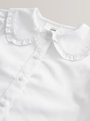Blanc - Chemise d'écolier en coton de qualité supérieure à col à volants (3-14ans) - Image 8 de 10