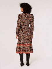 Apricot Black Floral Paisley Midi Dress - Image 2 of 5