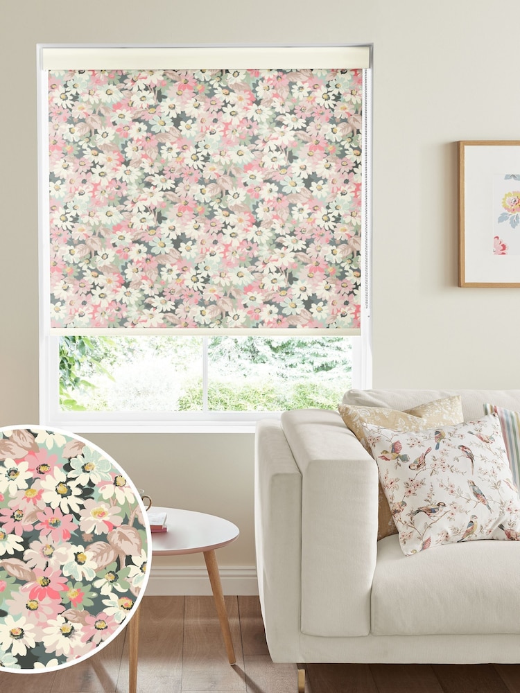 Cath Kidston Pink/White Painted Daisy Multi Made To Measure Roller Blind - Image 1 of 4